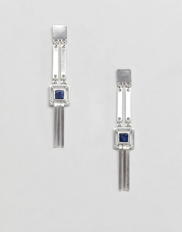 Pilgrim Silver Plated Earring With Tassel Drop - Silver
