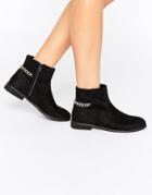 Asos Acer Chain Ankle Boots - Black