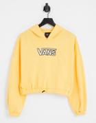 Vans Oversized Cropped Hoodie With Small Chest Logo In Yellow