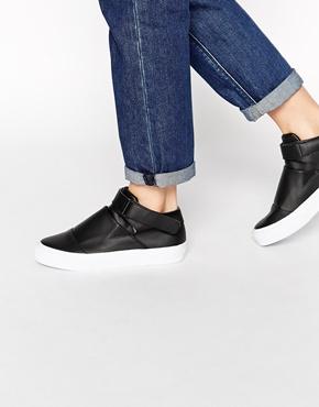 Asos Defuse Velcro Strap Hi Top Sneakers - Black