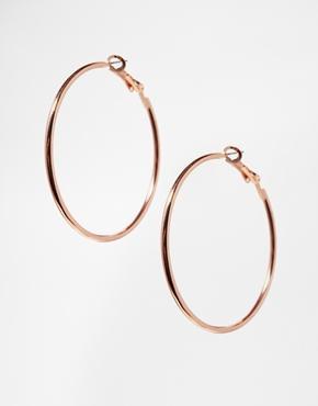 Asos Fine Wire 50mm Hoop Earrings - Rose Gold