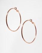 Asos Fine Wire 50mm Hoop Earrings - Rose Gold