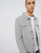 Another Influence Stripe Denim Jacket - Black