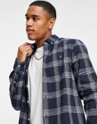 Farah Nuvern Long Sleeve Check Shirt In Blue-navy