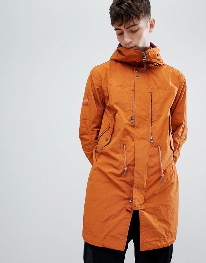 Pretty Green Snorkel Parka Jacket In Orange