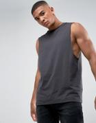 Asos Tank With Dropped Armhole In Black - Black