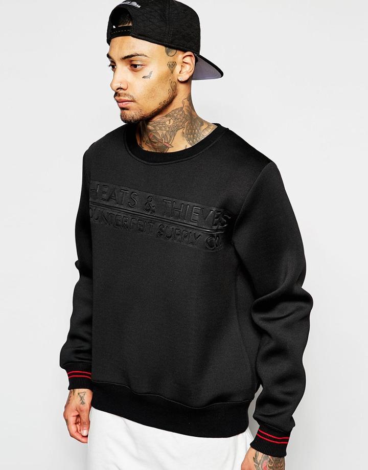 Cheats & Thieves Neoprene Stamp Sweatshirt - Black