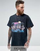 Reclaimed Vintage Super Oversized T-shirt In Black With Wolf Print - Black