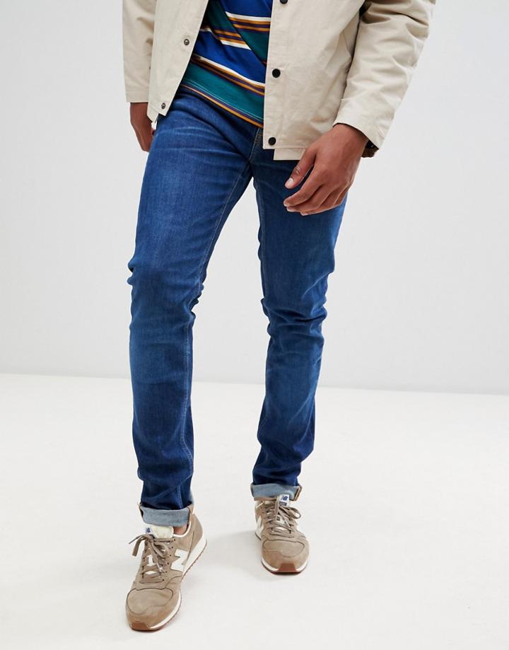 Nudie Jeans Co Lean Dean Tapered Jeans Used Cross - Blue