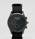 Reclaimed Vintage Inspired Chronograph Canvas Watch In Black - Black