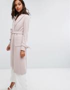 Lipsy Long Wool Coat - Pink
