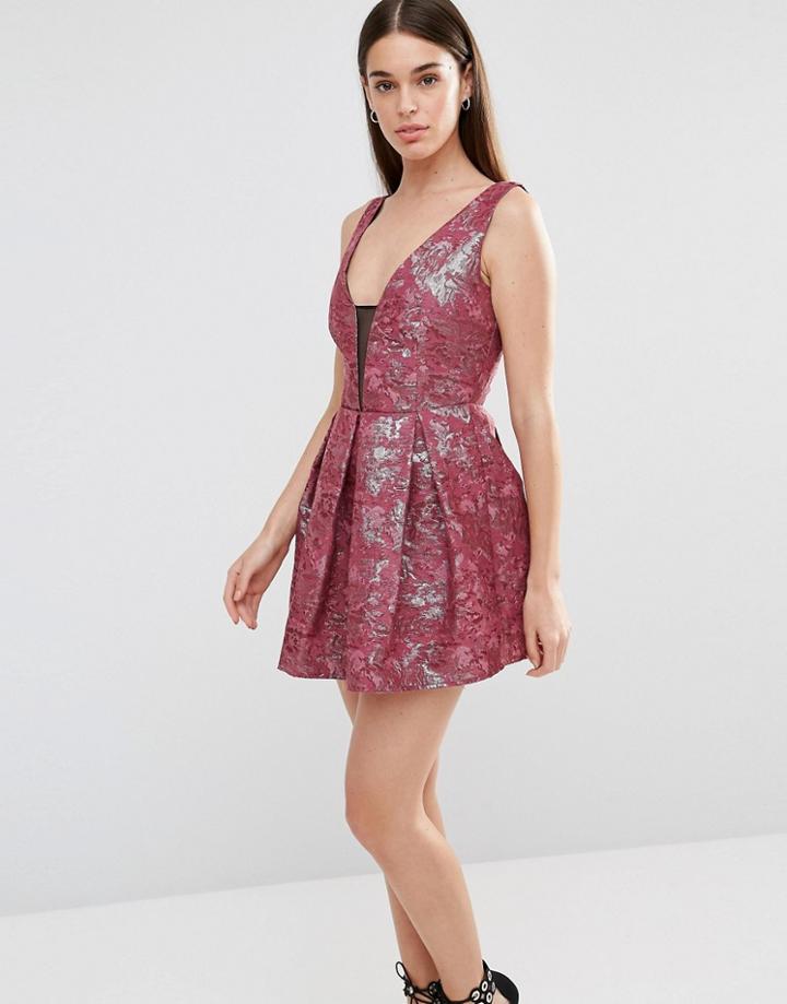Lashes Of London Tilly Jacquard Prom Dress - Red