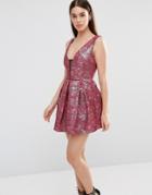Lashes Of London Tilly Jacquard Prom Dress - Red