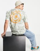 Bolongaro Trevor Tie-dye T-shirt With Back Print In Khaki-green