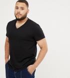 Asos Design Plus T-shirt With V Neck In Black