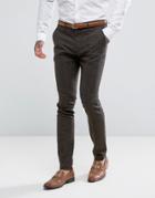 Rudie Wool Super Skinny Suit Pants - Brown