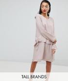 Y.a.s Tall Double Layer Silky Swing Dress - Pink