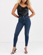 Topshop Jamie Recycled Cotton Blend Skinny Jeans In Indigo-blue