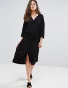 Only Studio Ace Long Kimono Blouse - Black