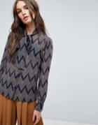 Y.a.s Venyya Zig Zag Pussy Bow Blouse - Multi