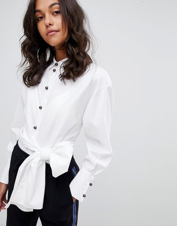 Boss Casual Wrap Detail Shirt - White