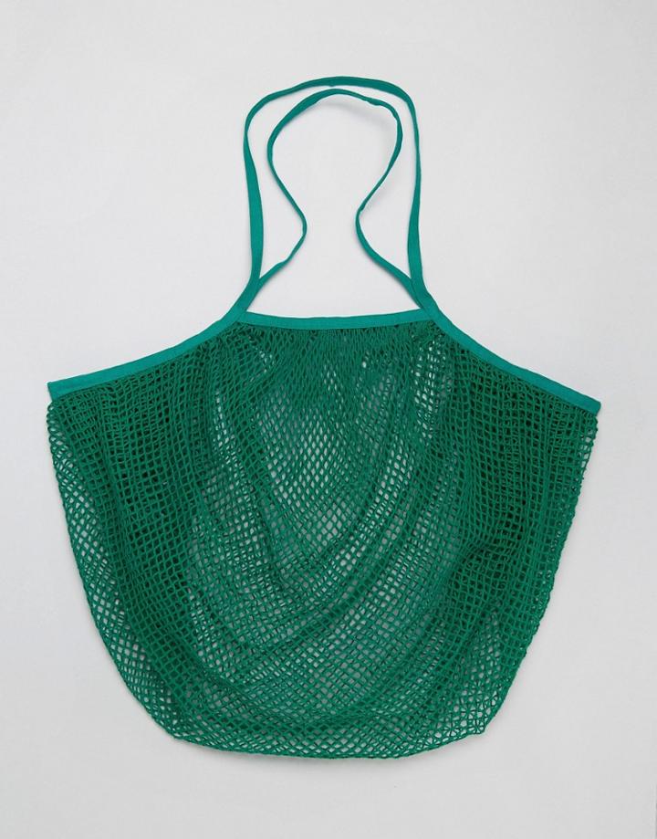 Asos Beach String Shopper Bag - Green