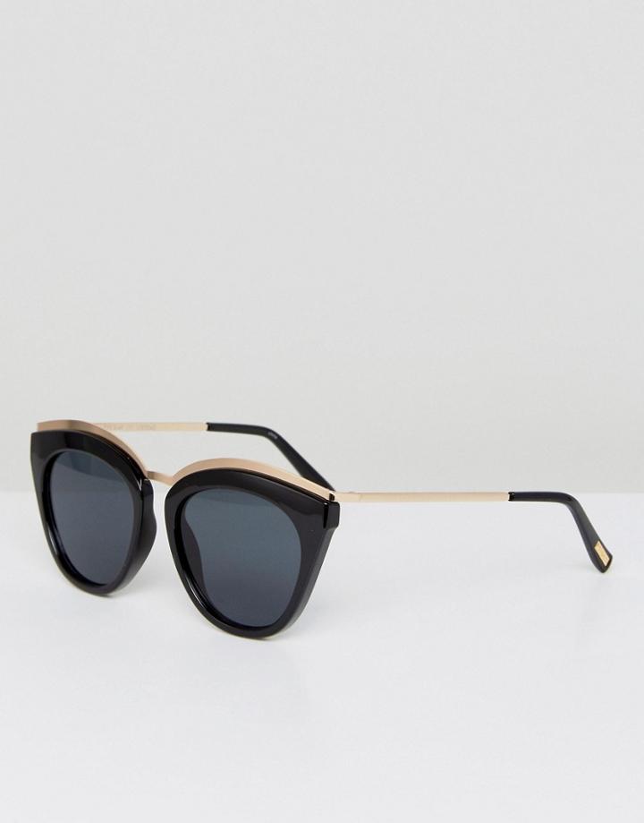 Le Specs Eye Skay Cat Eye Sunglasses In Black - Black