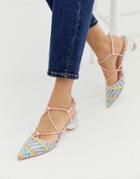 Asos Design Sunset Knotted Ball Heels In Multi Weave - Multi