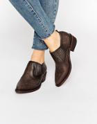 Frye Billy Shootie Western Leather Shoe Boots - Gray