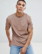 Asos Design Boxy Fit T-shirt In Brown - Brown