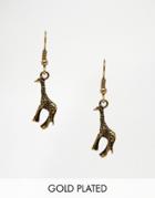 And Mary Gold Plated Giraffe Drop Earrings - Gold