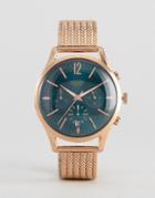 Henry London Stratford Chronograph Mesh Watch In Gold - Gold