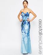 Asos Tall Salon Premium Maxi Dress In Floral - Multi