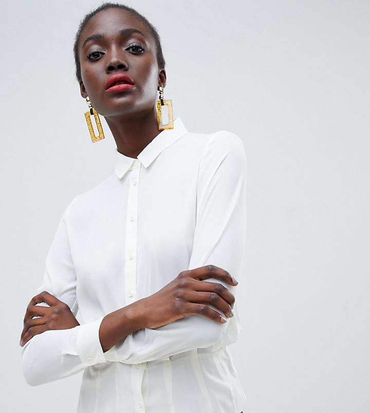 Warehouse Tuck Hem Blouse In White - White