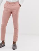 Moss London Slim Suit Pants In Dusty Pink