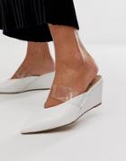 Asos Design Shortcake Wedge Mules - White