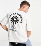 Deus Ex Machina Pushin Daisies Heavyweight Back Print T-shirt In White Exclusive To Asos