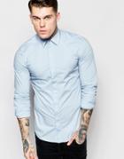Diesel Shirt S-nap Slim Fit Core Concealed Placket In Light Blue - Baby Blue