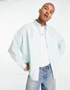 Asos Design Volume Oversized Dad Shirt In Pastel Green