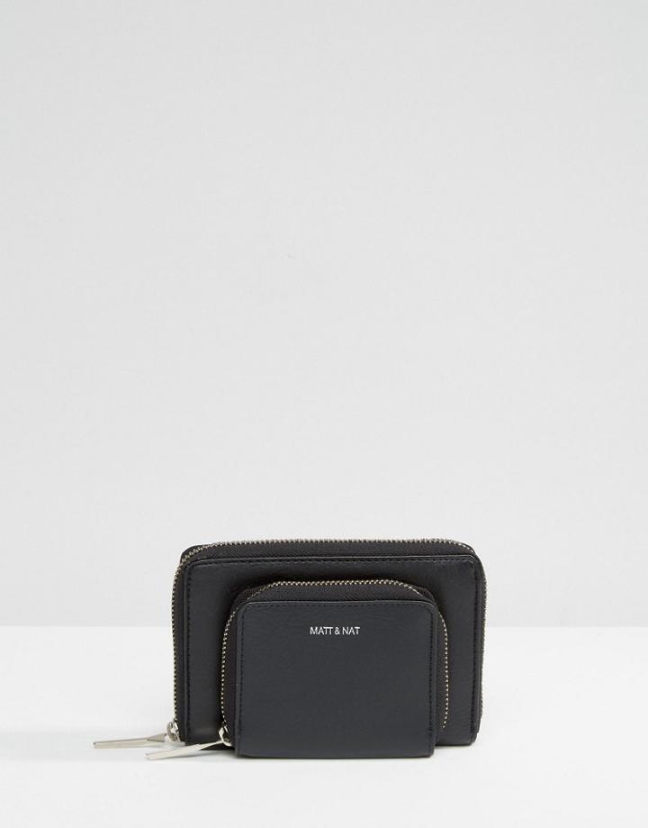 Matt & Nat Mini Wallet Cross Body Bag With Detachable Strap - Black