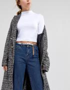 Weekday Metallic Leather Belt - Silver