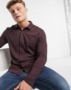 River Island Pique Button Through Polo-red