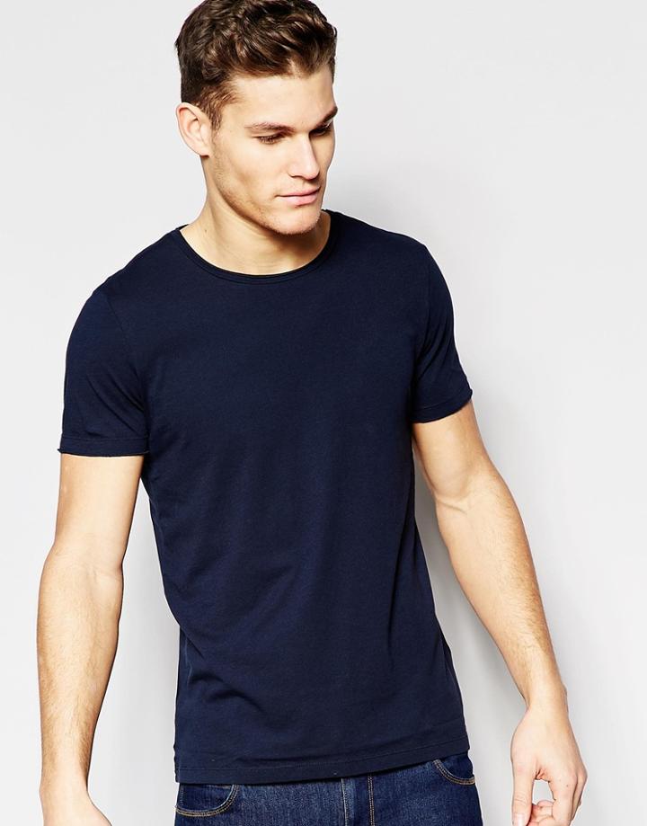 Boss Orange T-shirt With Crew Neck Regular Fit In Navy - Navy