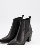 Depp Wide Fit Boots In Black Leather