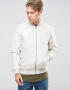 Jack & Jones Faux Suede Bomber Jacket - Beige