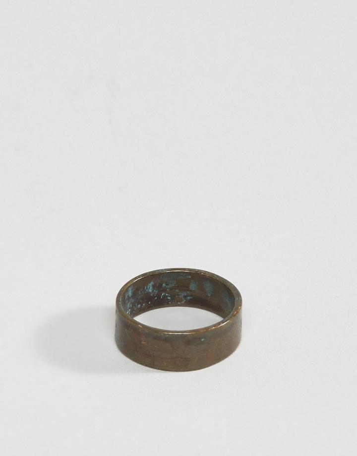 Asos Ring In Vintage Finish - Blue