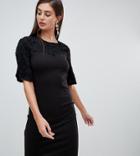 Y.a.s Tall Louise Floral Yolk Shift Dress - Black