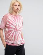 Asos Oversized T-shirt With Spiral Tie Dye In Pink - Pink