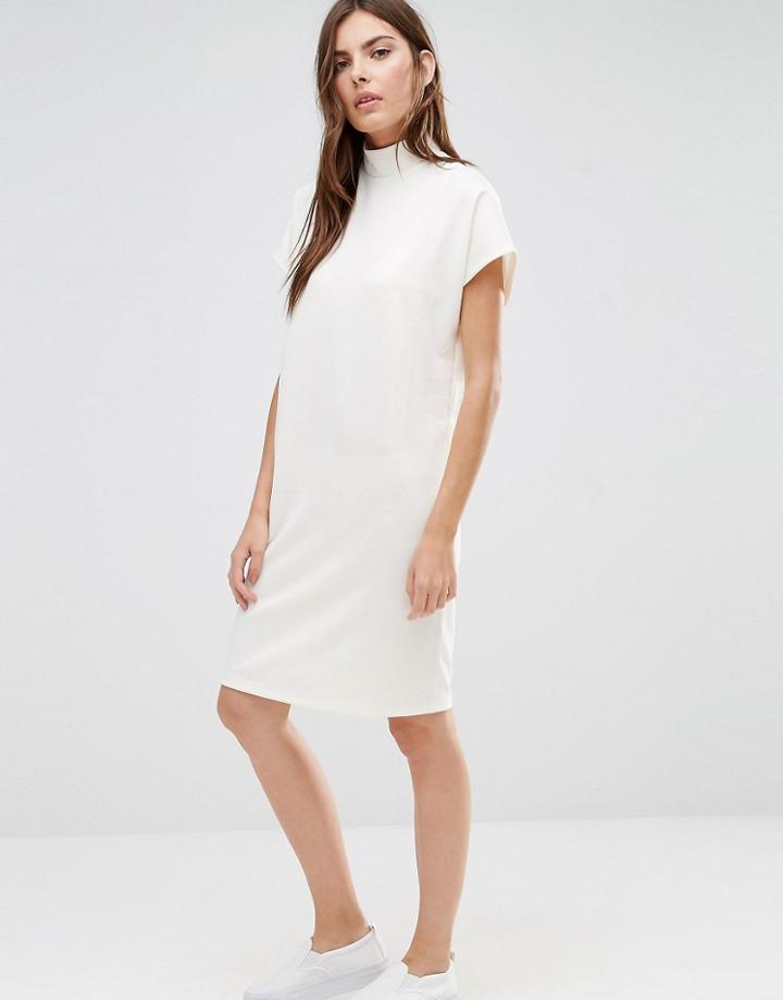 Vila High Neck Oversized Dress - Pristine