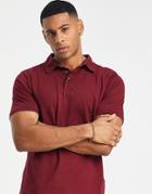 Le Breve Muscle Fit Polo In Burgundy-red